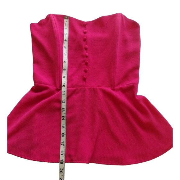 Monteau Top Womens Large Sleeveless Boning Decorative Buttons Peplum - Picture 6 of 10